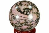 Polished Rhodonite Sphere - India #116174-1
